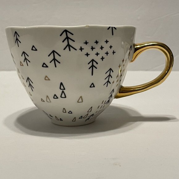 GRACE'S TEAWARE METALLIC GOLD Arrows  Geometric TEA Cup COFFEE MUG  READ - Picture 2 of 9
